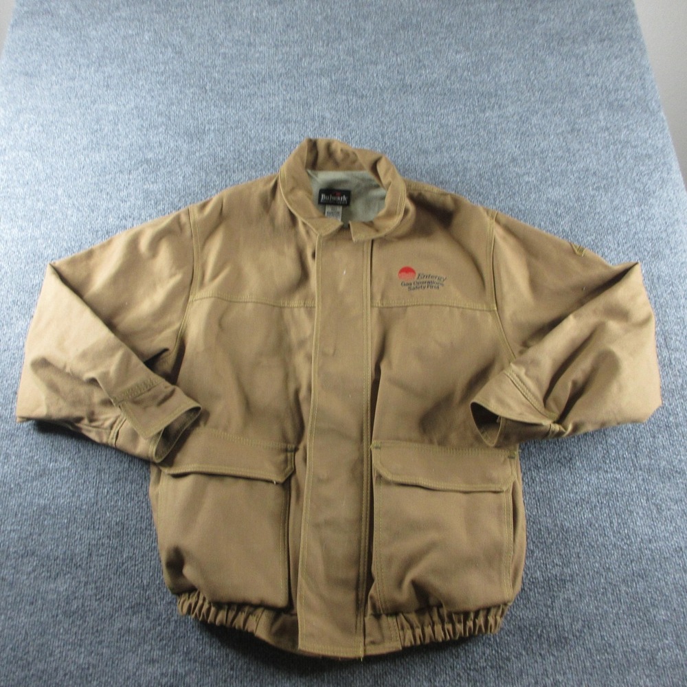 Bulwark FR Jacket Mens M Brown Canvas Bomber‎ Excel FR Lined Workwear Safety